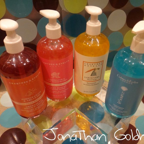 GROUP of Crabtree&Evelyn HandSoaps - Pomegranate, Rosewater, Gardeners, LaSource - Picture 1 of 3